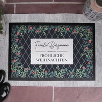 Personalisierte Stoff Fußmatte -Fröhliche Weihnacht - | Indoor Matte Geschenk Zum Einzug Hochzeitsgeschenk Türmatte Individuell Nikolaus von Buchstabenkult