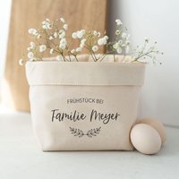 Personalisierter Brotkorb Familie Zweige | Geschenk Einzug Personalisiert Brot Aufbewahrung Sonntagsfrühstück Frühstück von Buchstabenkult