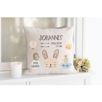 Personalisiertes Kissen | Jungs Geburtsdaten Geburt Baby Geschenk Deko Kinderzimmer Kind von Buchstabenkult