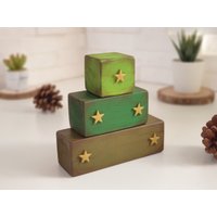 Holz Kiefer Baum Dekor, Weihnachten Tier Tablett & Wohnkultur, Mini Weihnachtsbaum Block von BucikoCraft