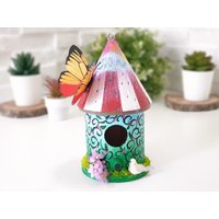 Schmetterling Vogelhaus, Dekoratives Kleines Kinderzimmer Regal Sitter Dekor, Zirkus Home Dekor Ornament, Bauernhaus Mantel von BucikoCraft