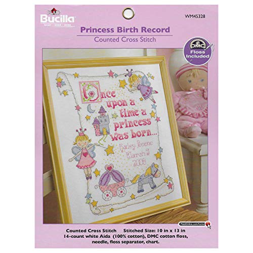 Bucilla 45328 Kreuzstich-Set, Motiv Princess, 25,4 x 33 cm, Weiß von Bucilla