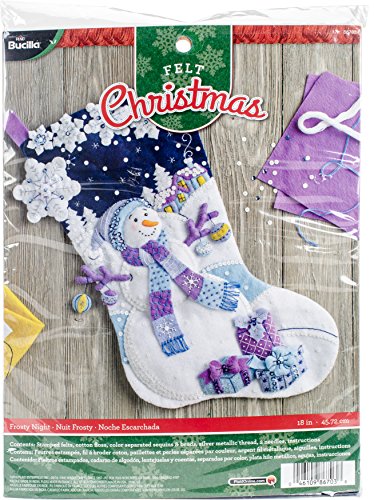 Bucilla 51992 Felt Applique Filzapplikationsset Frosty Night, Baumwolle, Silber, Mehrfarbig von Bucilla