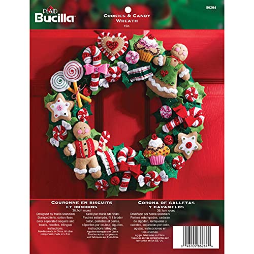 Bucilla Filz-Applikationskranz-Set, 38,1 cm, rund, 86264 Cookies & Candy von Bucilla