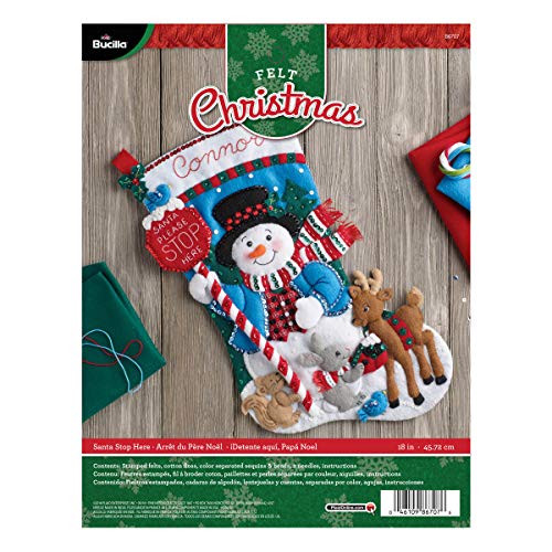 Bucilla 86707 51994 Felt Applique Weihnachtsstrumpf-Applikationsset aus Filz, Nicht zutreffend, Mehrfarbig, 29.84 x 22.86 x 6.35 cm von Bucilla