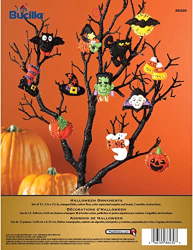 Bucilla 402441 Halloween-Ornament-Set, Filz-Applikationsset, Orange/Schwarz, 29.84 x 22.86 x 3.55 cm, 6 Count von Bucilla