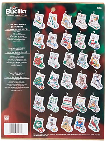 Bucilla Kreuzstich-Ornament-Set, 84293, Kleiner Strümpfe, Weiß von Bucilla