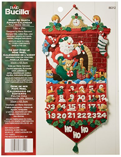 Must Be Santa Advent Calendar Felt Applique Kit-13"x25" von Bucilla