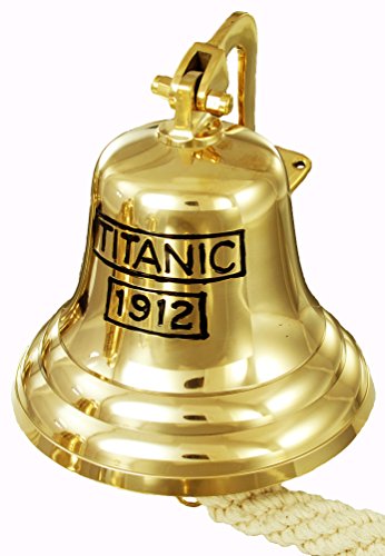 Buckingham Titanic 1912 Gravur Wand montierbar massivem Messing Pub/Tür/letzten Bestellungen/Schiff Glocke, Gold, 20 cm von Buckingham