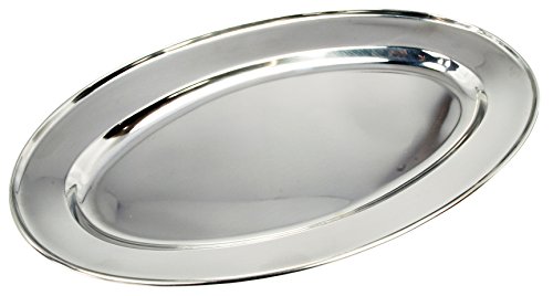 Buckingham dickem Ovale Servierplatte/Serviertablett/Teller, Silber, Edelstahl, 30 cm von Buckingham