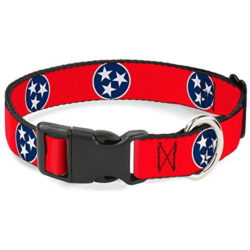 Buckle-Down 22,9–38,1 cm Tennessee Flagge Sterne rot/weiß/blau Kunststoff Clip Halsband, klein von Buckle-Down