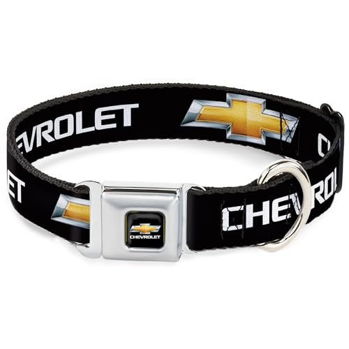 Buckle-Down 22,9–38,1 cm chb-Chevy Schleife Full Color Schwarz/Gold Hund Halsband von Buckle-Down