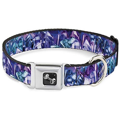 Buckle Down 22,9–38,1 cm crystals2 Blues/Violetttönen Hunde-Halsband mit Knochen, klein von Buckle-Down