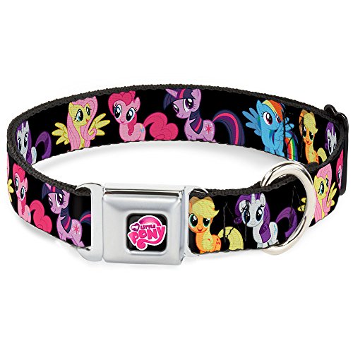 Buckle Down 22,9–38,1 cm mlpd-My Little Pony Logo Full Color Schwarz/Pink Hund Halsband von Buckle-Down