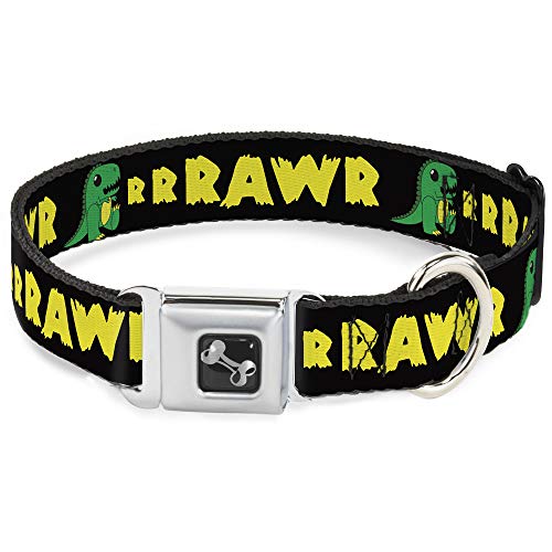 Buckle-Down 22,9–38,1 cm rrrawr Dinosaurier schwarz/grün/gelb Hunde-Halsband mit Knochen, klein Buckle-Down 22,9–38,1 cm rrrawr Dinosaurier schwarz/grün/gelb Hunde-Halsband mit Knochen, klein von Buckle-Down