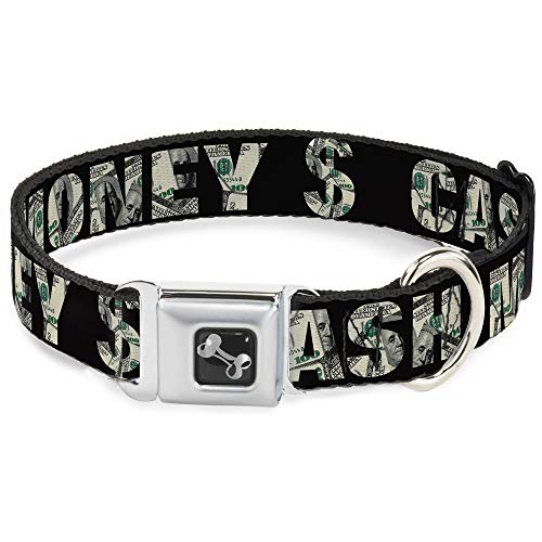 Buckle Down 27,9–43,2 cm Cash Geld $ schwarz/Dollar Hundehalsband Bone, mittel von Buckle-Down