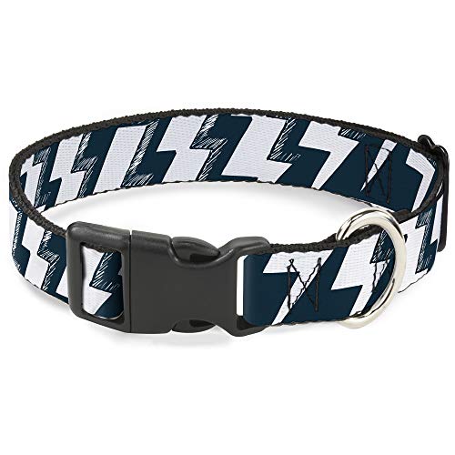 Buckle-Down 27,9–43,2 cm Lightning Schrauben Sketch Marineblau/Weiß Kunststoff Clip Kragen, Medium von Buckle-Down