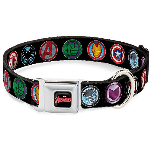 Buckle-Down AVX Marvel Avengers Logo Full Farbe schwarz/rot/weiß Hund Halsband von Buckle-Down