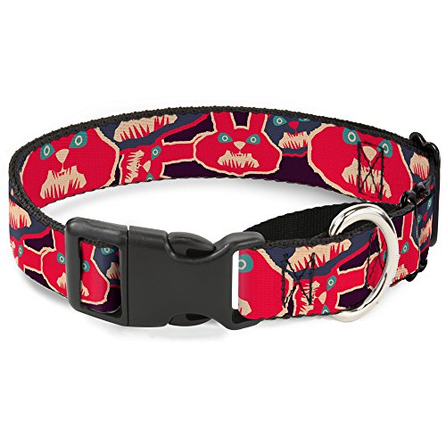 Buckle-Down Angry Bunnies Nahaufnahmen/violett/rot/blau Martingale Hundehalsband, 3,8 cm Wide-fits 33–45,7 cm Neck-small von Buckle-Down