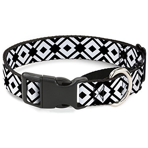Buckle-Down Aztec2 weiß/schwarz Martingale Hundehalsband, 2,5 cm Wide-fits 27,9–43,2 cm Neck-medium von Buckle-Down