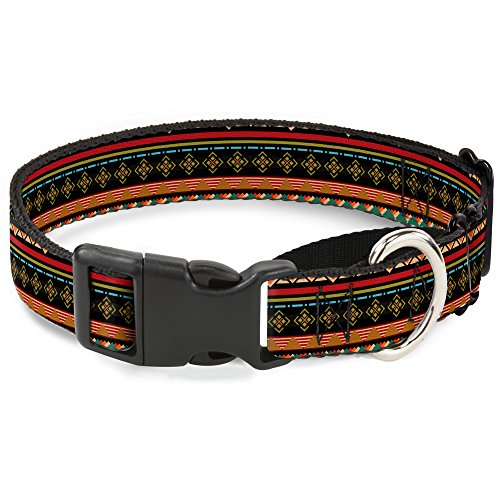 Buckle-Down Aztec5 rot/Blues/grünen/Gelbtöne Martingale Hundehalsband, 2,5 cm Wide-fits 38,1–66 cm Neck-Large von Buckle-Down