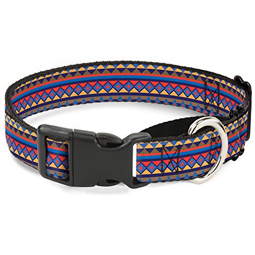 Buckle-Down Azteken 15 Blues/Yellowith orange/grau Martingale Hundehalsband, 2,5 cm Wide-fits 22,9–38,1 cm Neck-small von Buckle-Down