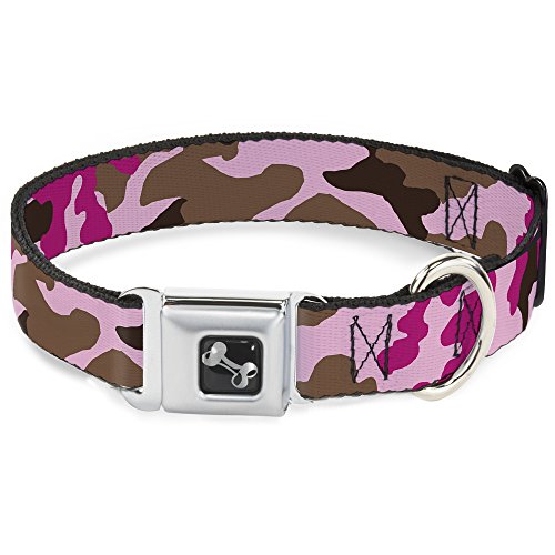 Buckle-Down Camo Olive Hundehalsband Bone, groß/38,1–66 cm von Buckle-Down