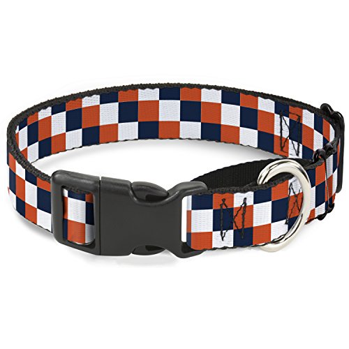 Buckle Down Checker Marine/Orange/Weiß Martingale Hundehalsband, 2,5 cm Wide-fits 27,9–43,2 cm Neck-medium von Buckle-Down