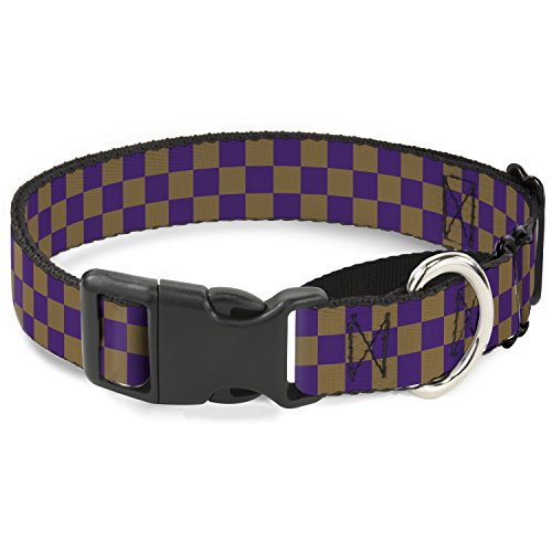Buckle Down Checker violett/Gold Martingale Hundehalsband, 3,8 cm Wide-fits 33–45,7 cm Neck-small von Buckle-Down