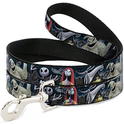 Buckle-Down DL-6FT-WDY256-W Hundeleine Nightmare Before Christmas mit 4 Figuren, 1,8 m lang, 3,8 cm breit von Buckle-Down