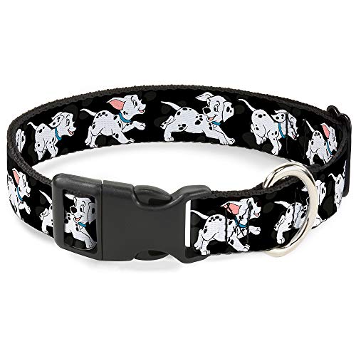 Buckle-Down Dalmatians Running/Pfoten schwarz/grau/weiß/schwarz Kunststoff Clip Halsband von Buckle-Down