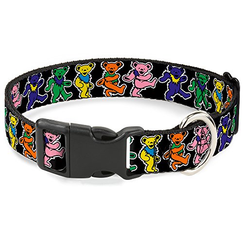 Buckle-Down Plastic Clip Collar - Dancing Bears Black/Multi Color - 1/2" Wide - Fits 6-9" Neck - Small von Buckle-Down