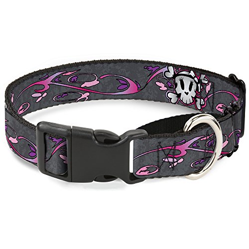 Buckle-Down Girlie Skull grau Martingale Hundehalsband, 3,8 cm Wide-fits 33–45,7 cm Neck-small von Buckle-Down