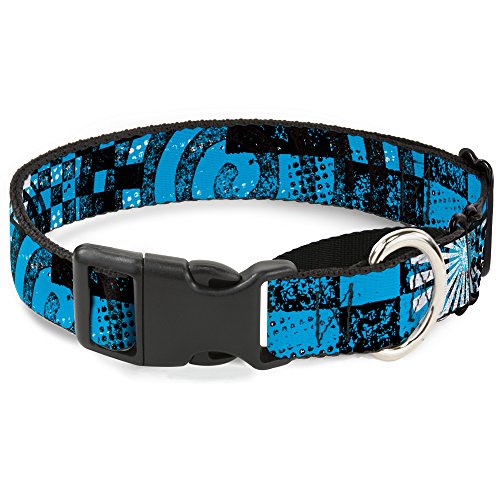 Buckle-Down Grunge Chaos blau Martingale Hundehalsband, 3,8 cm Wide-fits 40,6–58,4 cm Neck-medium von Buckle-Down