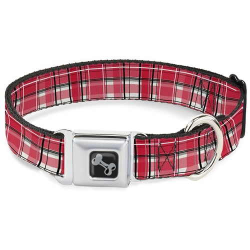 Buckle-Down Hundehalsband, Metall-Sicherheitsgurt-Schnalle, Weihnachten, kariert, Rot, Weiß, Schwarz, 50,8 bis 78,9 cm, 3,8 cm breit Buckle-Down Hundehalsband, Metall-Sicherheitsgurt-Schnalle, Weihnachten, kariert, Rot, Weiß, Schwarz, 50,8 bis 78,9 cm, 3,8 cm breit von Buckle-Down