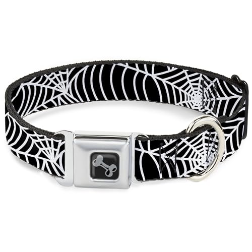 Buckle-Down Hundehalsband, Metall-Sicherheitsgurtschnalle, Spinnennetze, 40,6 bis 58,9 cm, 3,8 cm breit, Schwarz / Weiß Buckle-Down Hundehalsband, Metall-Sicherheitsgurtschnalle, Spinnennetze, 40,6 bis 58,9 cm, 3,8 cm breit, Schwarz / Weiß von Buckle-Down