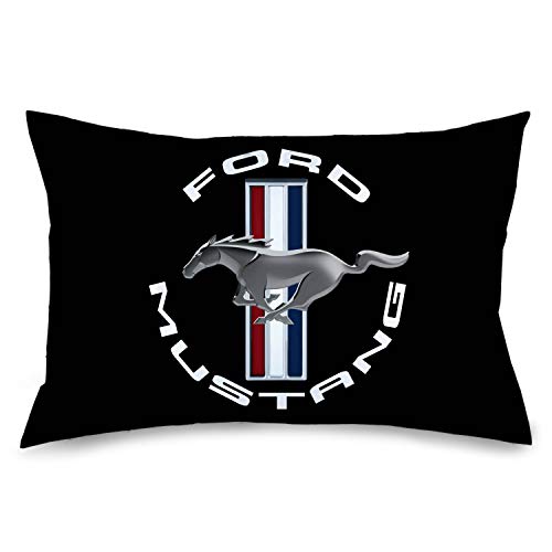 Buckle-Down Kissenbezug Ford Mustang Tri Bar Logo Schwarz Weiß Silber Rot Blau Standard von Buckle-Down