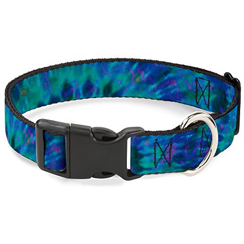 Buckle-Down Kunststoff-Kragen mit Clip, Grün/Blau/Violett – 1,27 cm breit – passend für 22,9-38,1 cm Halsumfang – Größe L, 1" Wide - Fits 15-26" Neck - Large, Mehrfarbig von Buckle-Down