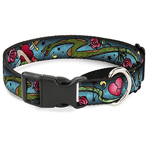 Buckle-Down "Live Hard Die Young C/U Türkis Martingale Hundehalsband, 3,8 cm X 33–45,7 cm/klein von Buckle-Down