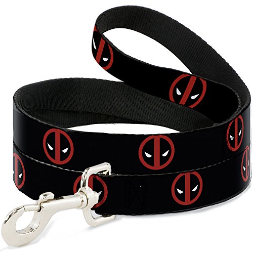 Buckle-Down "Marvel Universe Dead Pool Logo schwarz/rot/weiß Hund Leine, 4 ' von Buckle-Down