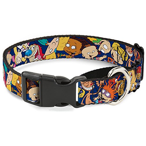 Buckle-Down "Nick 90 's 16-Character Rewind Stellt Navy Blau Martingale Hundehalsband, 2,5 cm X 27,9–43,2 cm/mittel von Buckle-Down