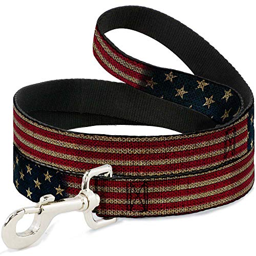 Buckle-Down Pet Leash - Vintage US Flag Stretch - 6 Feet Long - 1" Wide von Buckle-Down