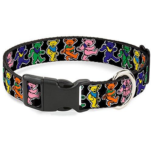 Buckle-Down Plastic Clip Collar - Dancing Bears Black/Multi Color - 1" Wide - Fits 11-17" Neck - Medium von Buckle-Down