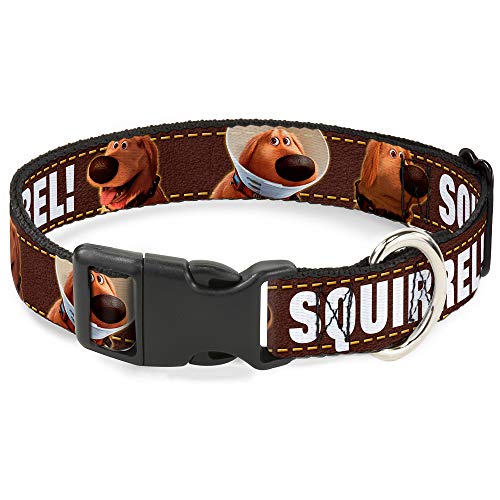 Buckle-Down Plastic Clip Collar - Dug 3-Poses/Squirrel! Brown/Yellow/White - 1" Wide - Fits 15-26" Neck - Large von Buckle-Down