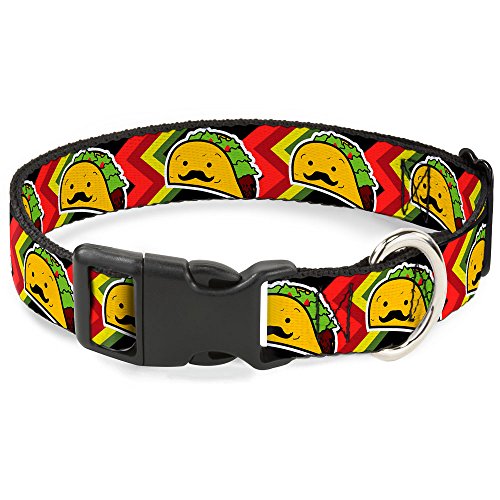 Buckle-Down Plastic Clip Collar - Taco Man - 1.5" Wide - Fits 16-23" Neck - Medium von Buckle-Down