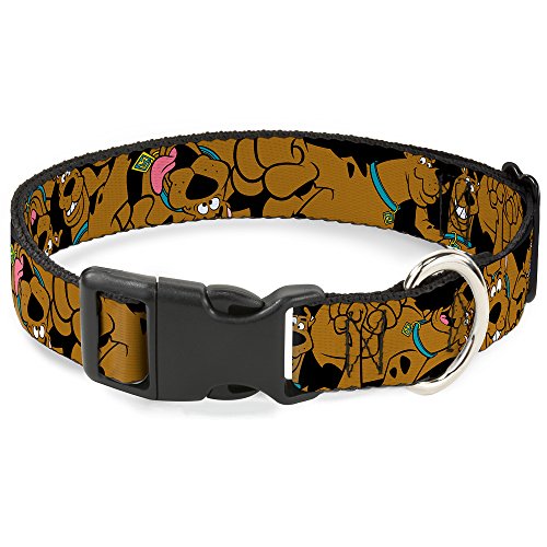 Buckle-Down Scooby DOO Stacked Closeup Black Plastic Clip Collar, Wide Large/18-32 von Buckle-Down
