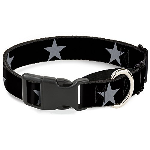 Buckle-Down Star schwarz/Silber Martingale Hundehalsband, 2,5 cm Wide-fits 22,9–38,1 cm Neck-small von Buckle-Down