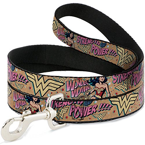 Buckle-Down Wonder Woman DL-6FT-WWW006 Hundeleine, 1,8 m lang, 2,5 cm breit, Mehrfarbig von Buckle-Down