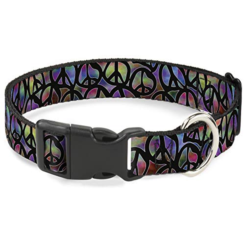 Buckle-Down bac-w31611-nl Breakaway Katzenhalsband, 1/5,1 cm breit – passt 22,9–38,1 cm Nacken – Groß, Peace von Buckle-Down