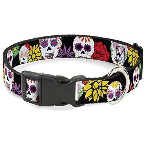 Buckle-Down bac-w34215-nl Breakaway Katzenhalsband, 1/5,1 cm Wide-fits 22,9–38,1 cm Neck-Large, Sugar Skulls von Buckle-Down